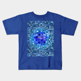 Optical Illusion Sphere - Blue Kids T-Shirt